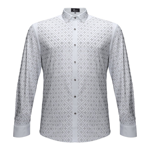 Sharp Armor Button-Up Shirt WHITE/SILVER