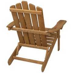 36" Natural Stained Classic Folding Wood Adirondack Chair