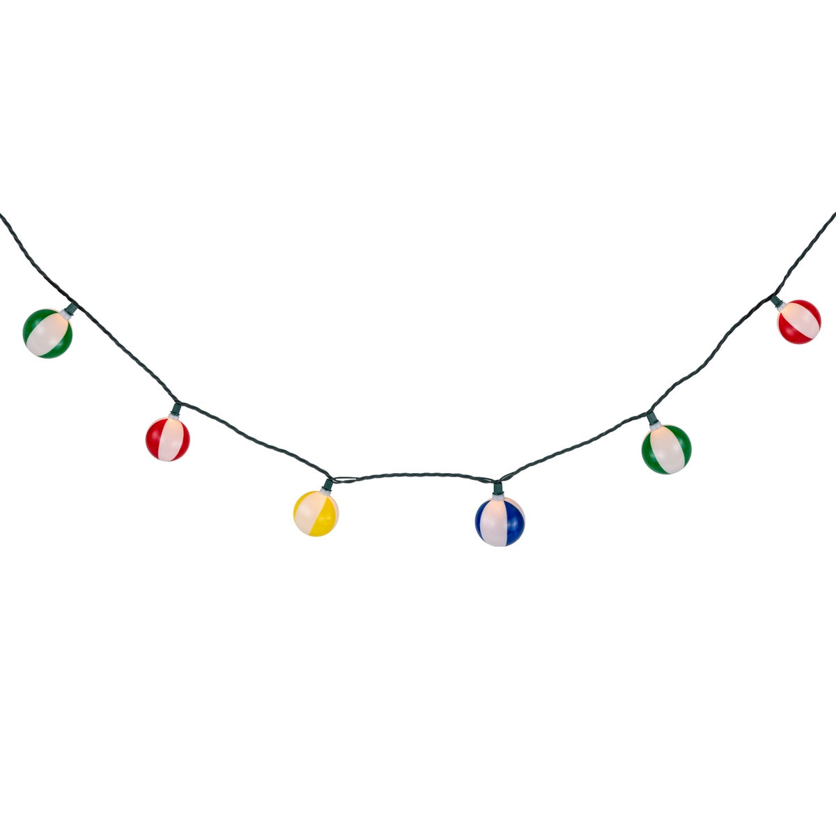  Northlight Beach Ball Patio Light Set - 6' Green Wire - 10ct - Default Title - Bonton