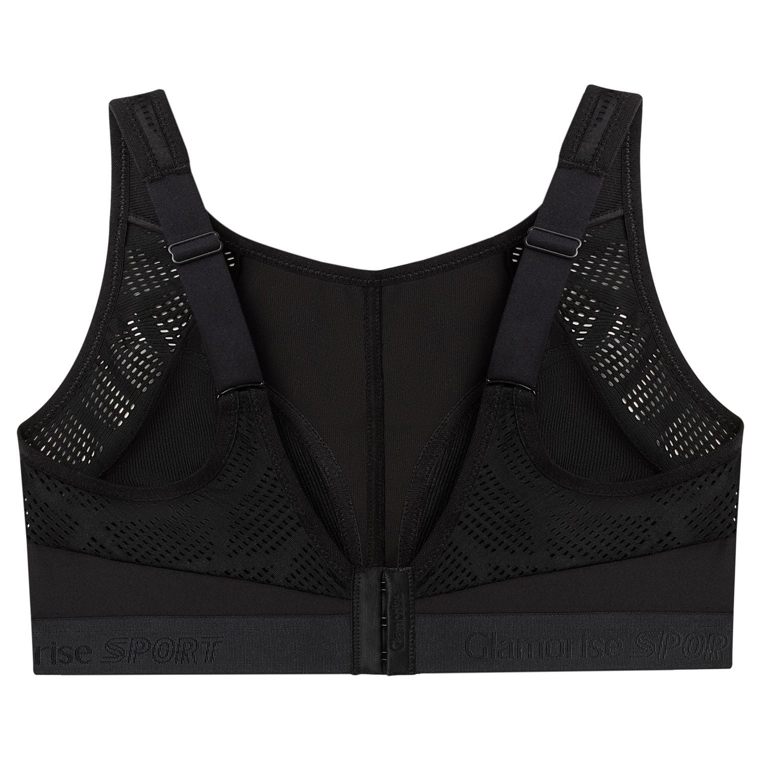  Glamorise No-Sweat Mesh Sports Bra - Black - Bonton