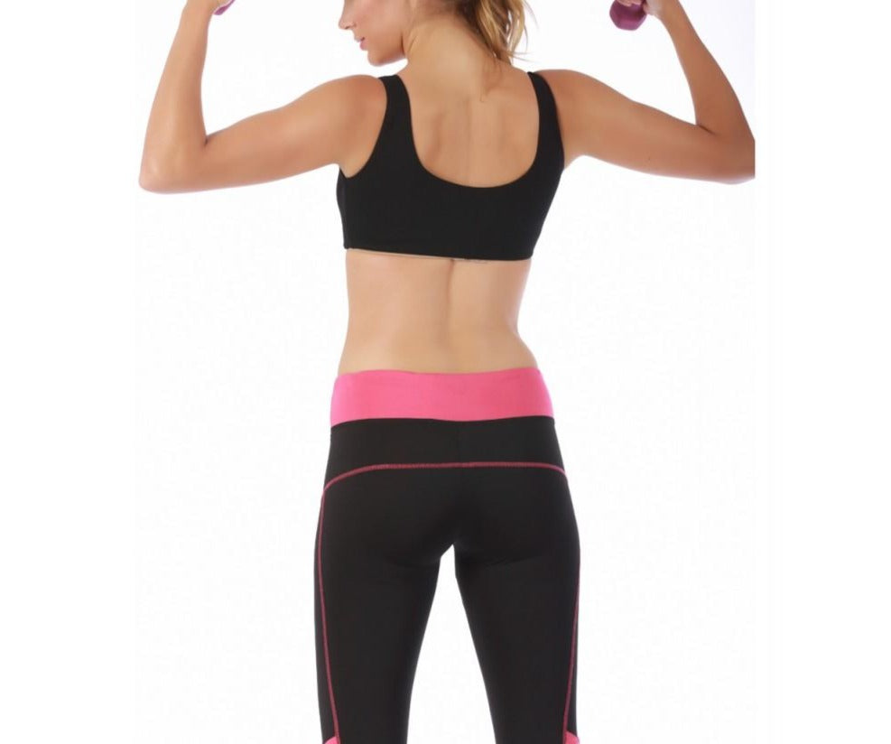  InstantFigure InstantFigure Activewear Cotton Lycra Wide Straps Crop Top 144006 - Black - Bonton