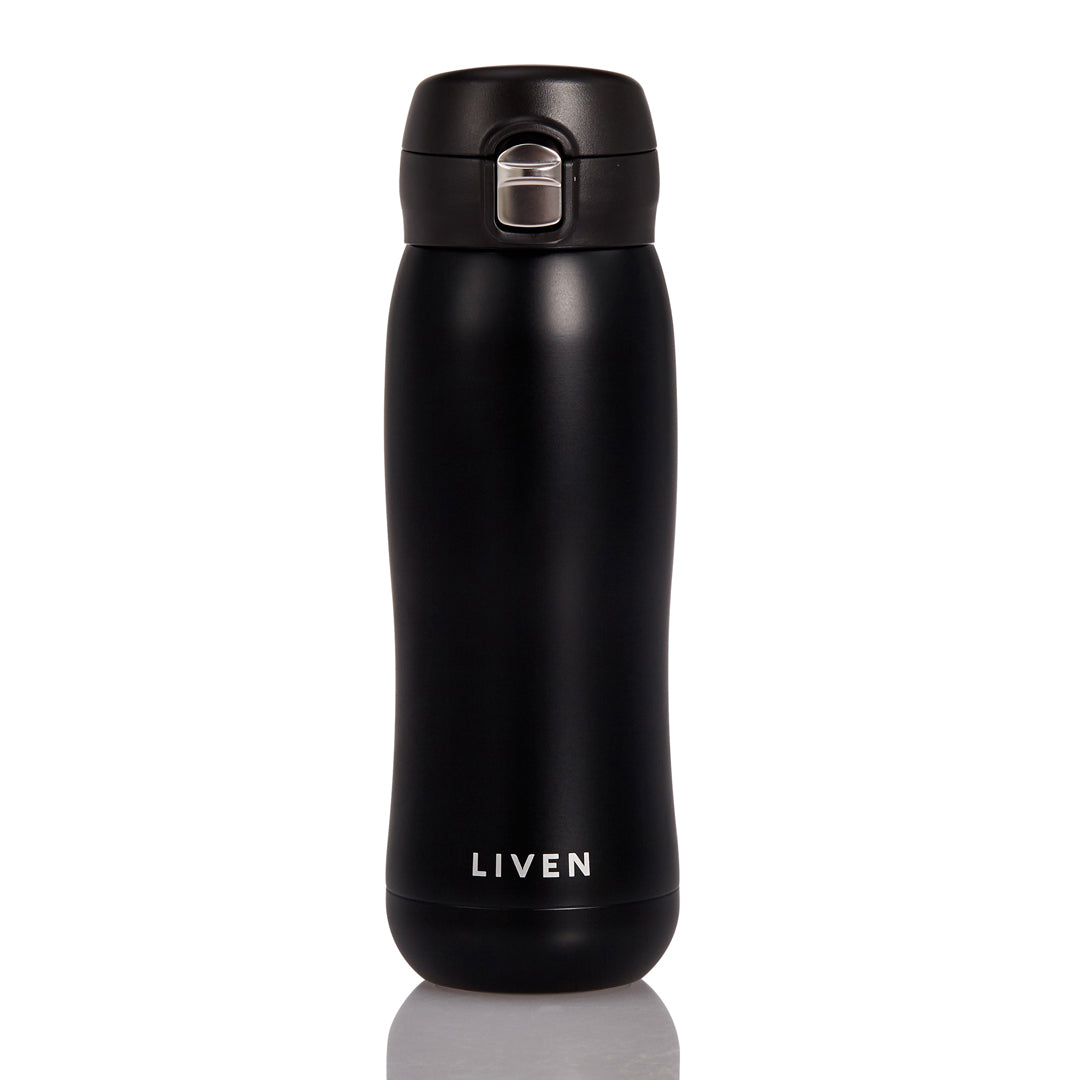  Acera Liven Glow™ Ceramic-Coated Insulated Stainless Steel Water Bottle 17 Oz - Matte Black - Bonton