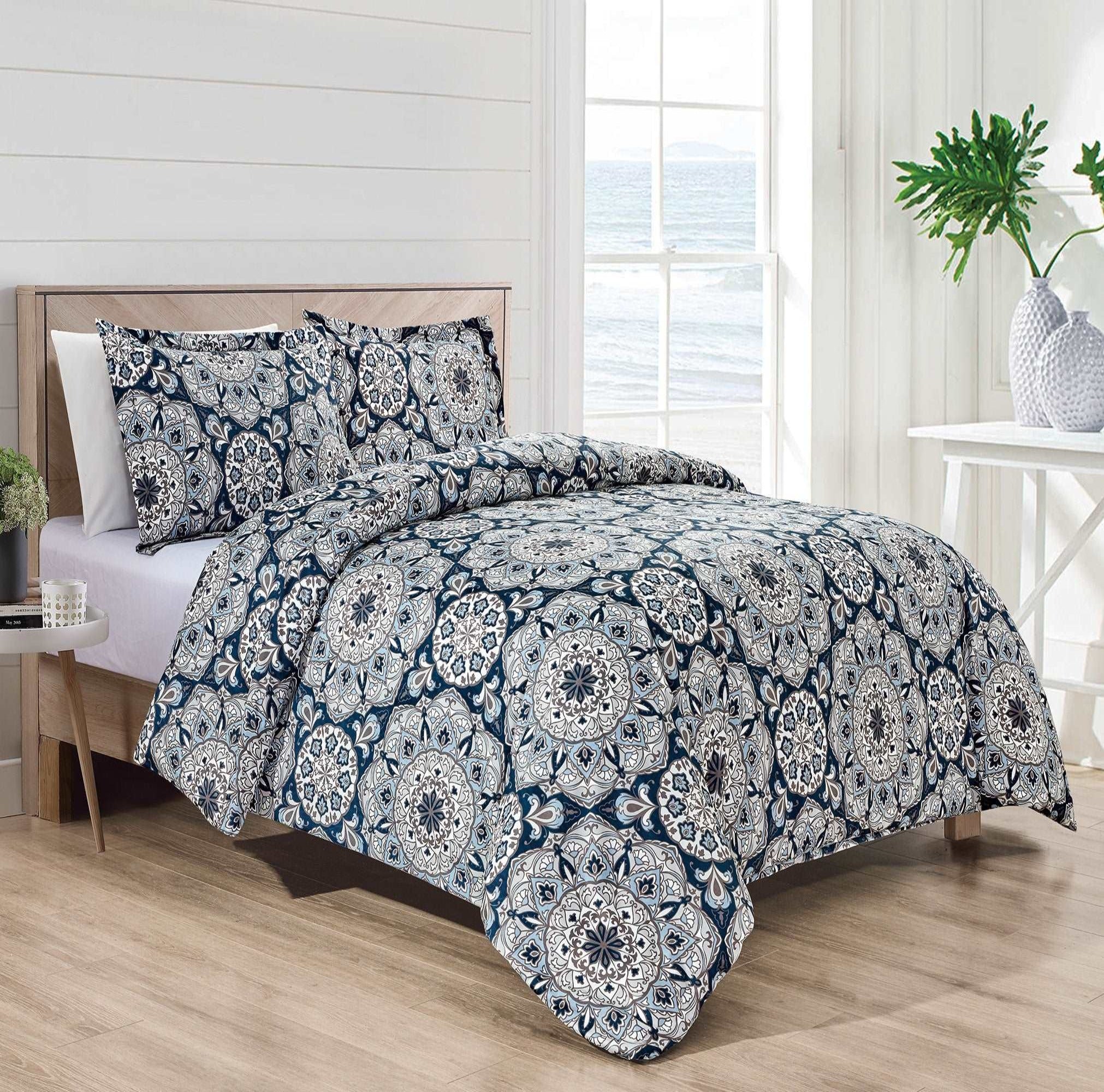  Bibb Home Bibb Home 4 Pc Duvet & Down Alternative Comforter Set - Queen - Bonton
