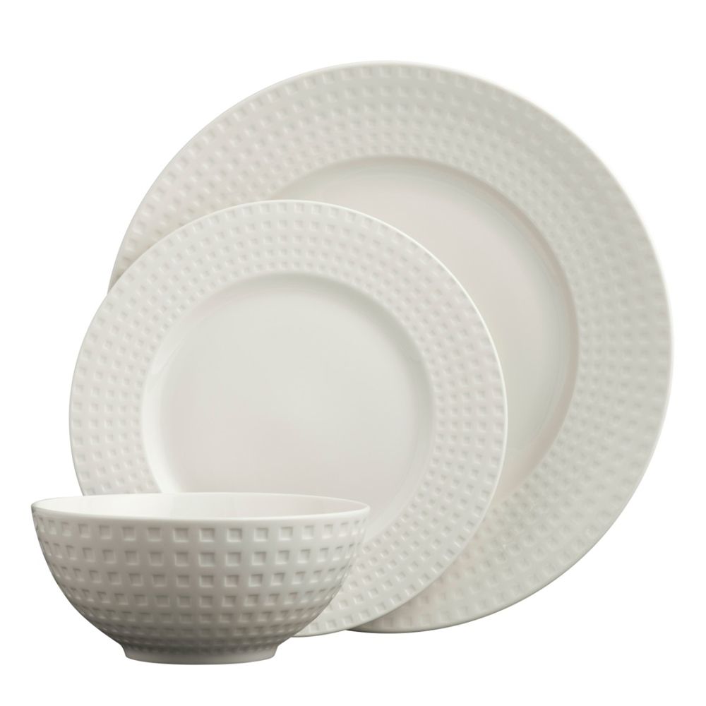  Belleek Living Grafton 12 Piece Dinner Set - Ivory - Bonton