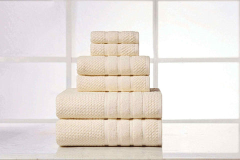 Bibb Home 6 Piece Egyptian Cotton Towel Set.