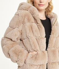 Short Faux Fur With Hood Mink