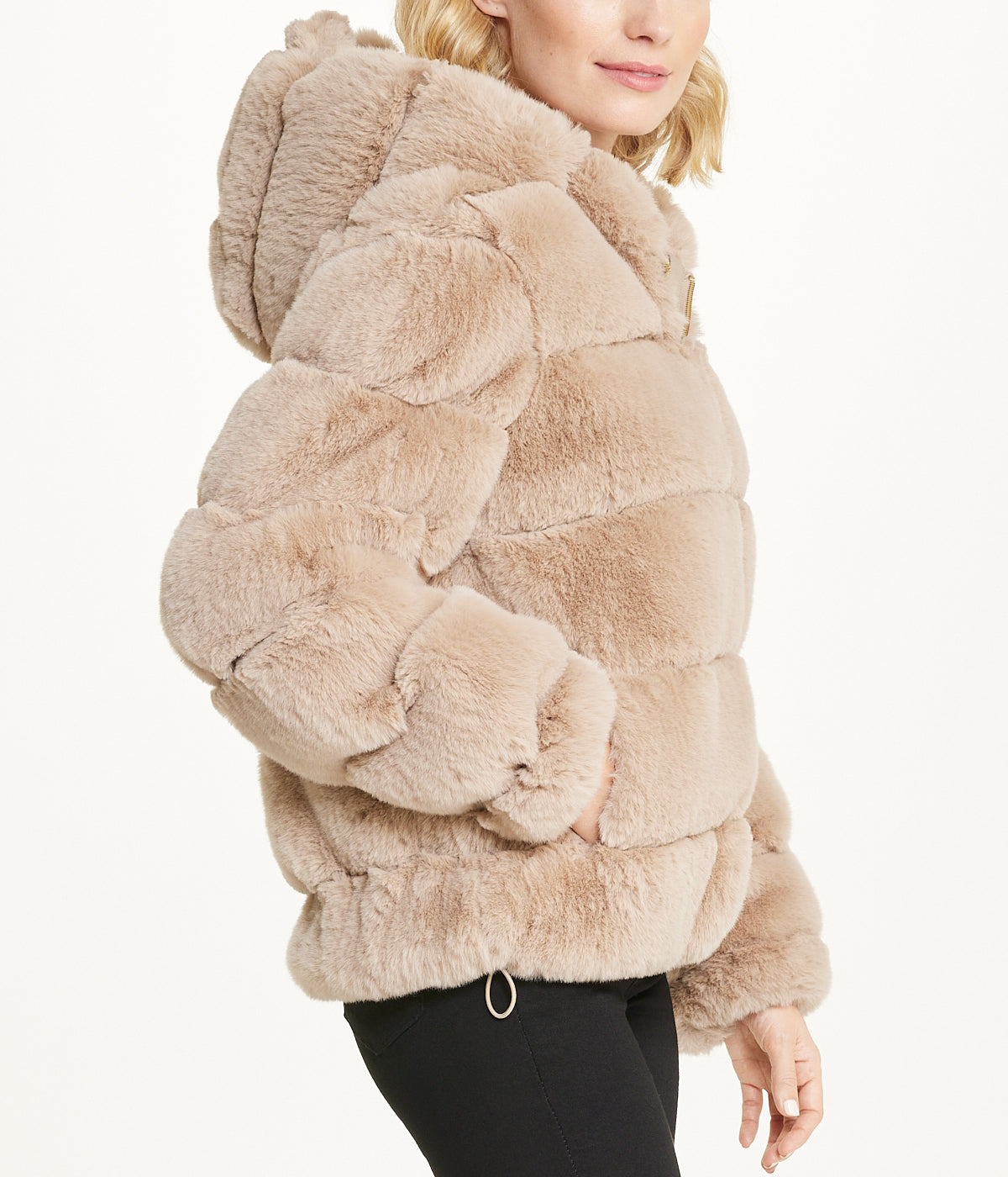  BCBG Short Faux Fur With Hood Mink - Mink - Bonton