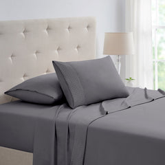 Bamboo 4 Piece 1800 Thread Count Luxurious Ultra-Soft Waffle Hem Sheet Set