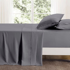 Bamboo 4 Piece 1800 Thread Count Luxurious Ultra-Soft Waffle Hem Sheet Set