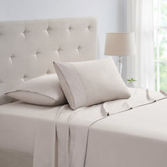 Bamboo 4 Piece 1800 Thread Count Luxurious Ultra-Soft Waffle Hem Sheet Set