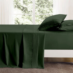 Bamboo 4 Piece 1800 Thread Count Luxurious Ultra-Soft Waffle Hem Sheet Set