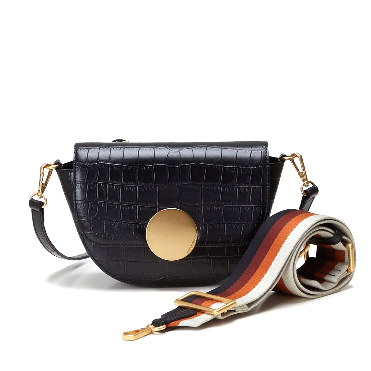  Oryany Lottie Croco  - Small Crossbody - Black - Bonton