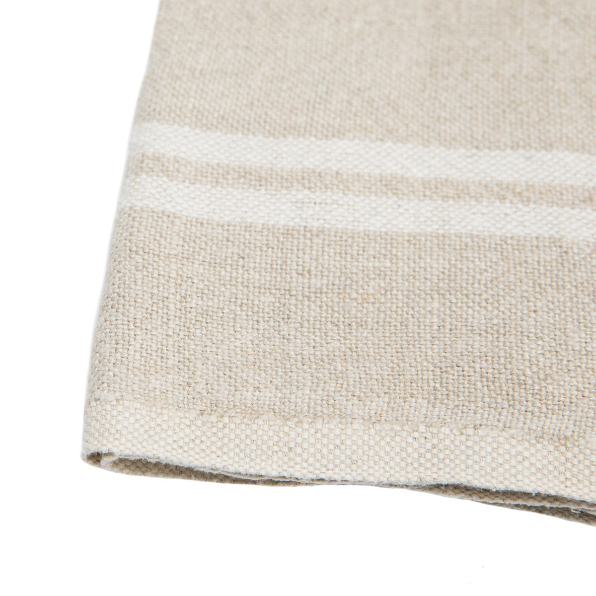  Caravan Vintage Linen Napkins, Set of 4 - Ivory & Grey - Bonton