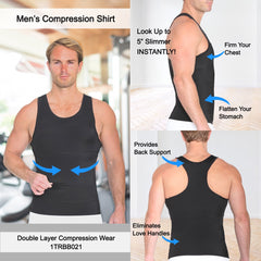 Insta Slim Racerback Tank With Front Panel Belt 1TRBB021