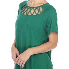 Women's Crisscross Cutout Short Sleeve Top