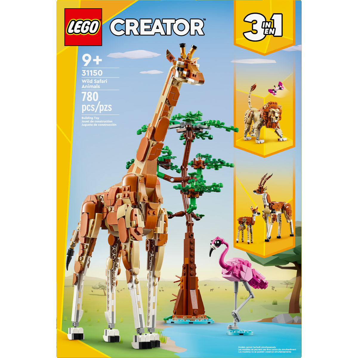 LEGO LEGO® Creator Wild Safari Animals 3in1 Set 31150 - Nature and Animals - Bonton