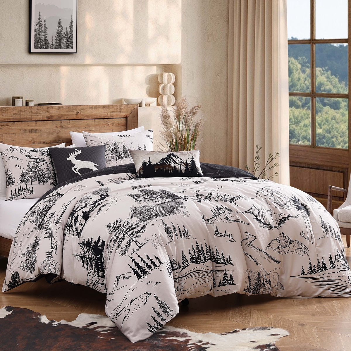  Bebejan Bebejan Rocky Mountains 5 Piece Reversible Comforter Set - QUEEN - Bonton