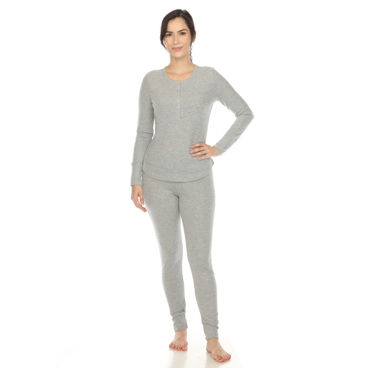  White Mark Women's Waffle Pajama Set - S - Bonton