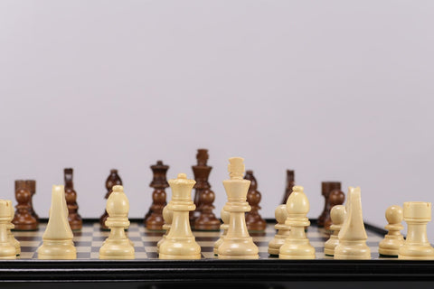 15" Wooden Chess and Checkers Set - Black - Chess Set - Chess-House