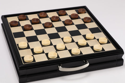 15" Wooden Chess and Checkers Set - Black - Chess Set - Chess-House