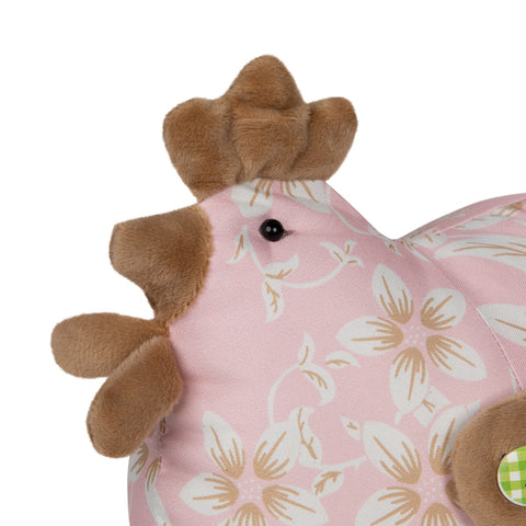 Country Floral Spring Hen Easter Figure - 8" - Pink and Brown