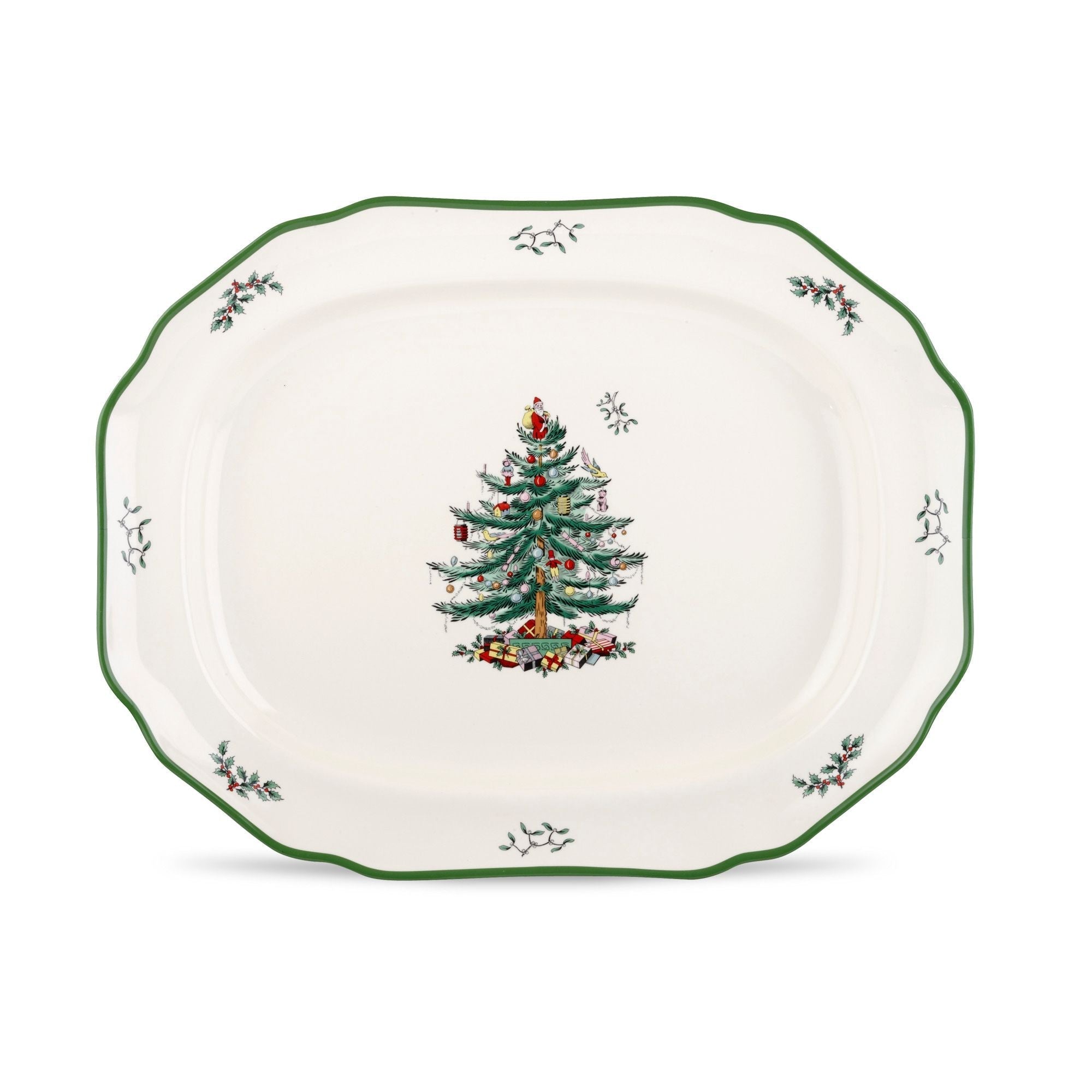  Spode Christmas Tree Sculpted Platter - White - Bonton