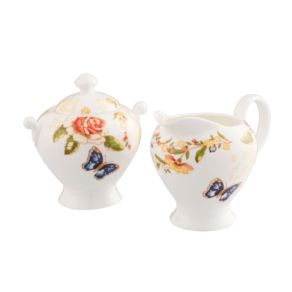  Aynsley China Cottage Garden Cream & Sugar Set - Multi - Bonton