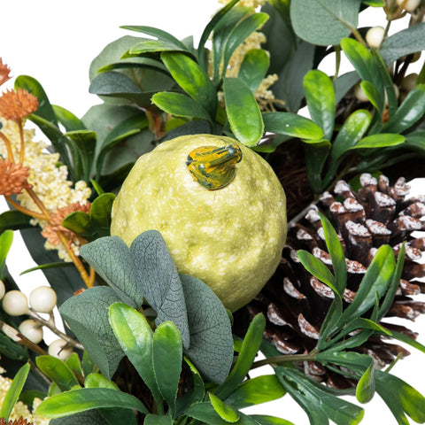 Gourds and Foliage Artificial Thanksgiving Wreath - 24-Inch  Unlit