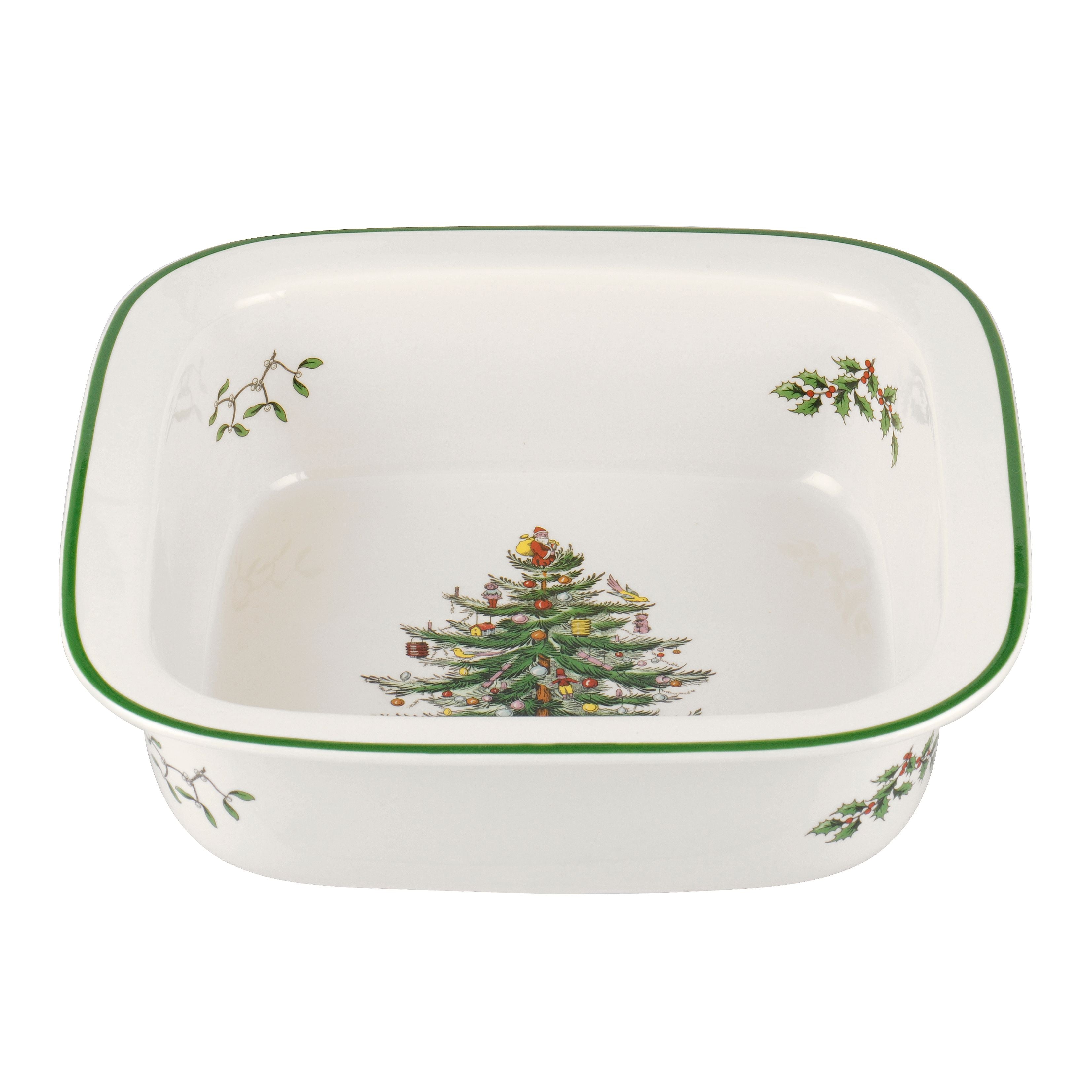  Spode Christmas Tree Square Baker - White - Bonton