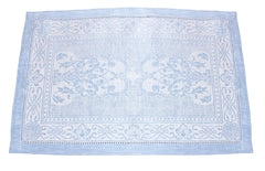 French Home Linen Set of 6 Astra Placemats - Ivory and Light Blue