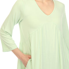 Women's Empire Waist V-Neck Tunic Top