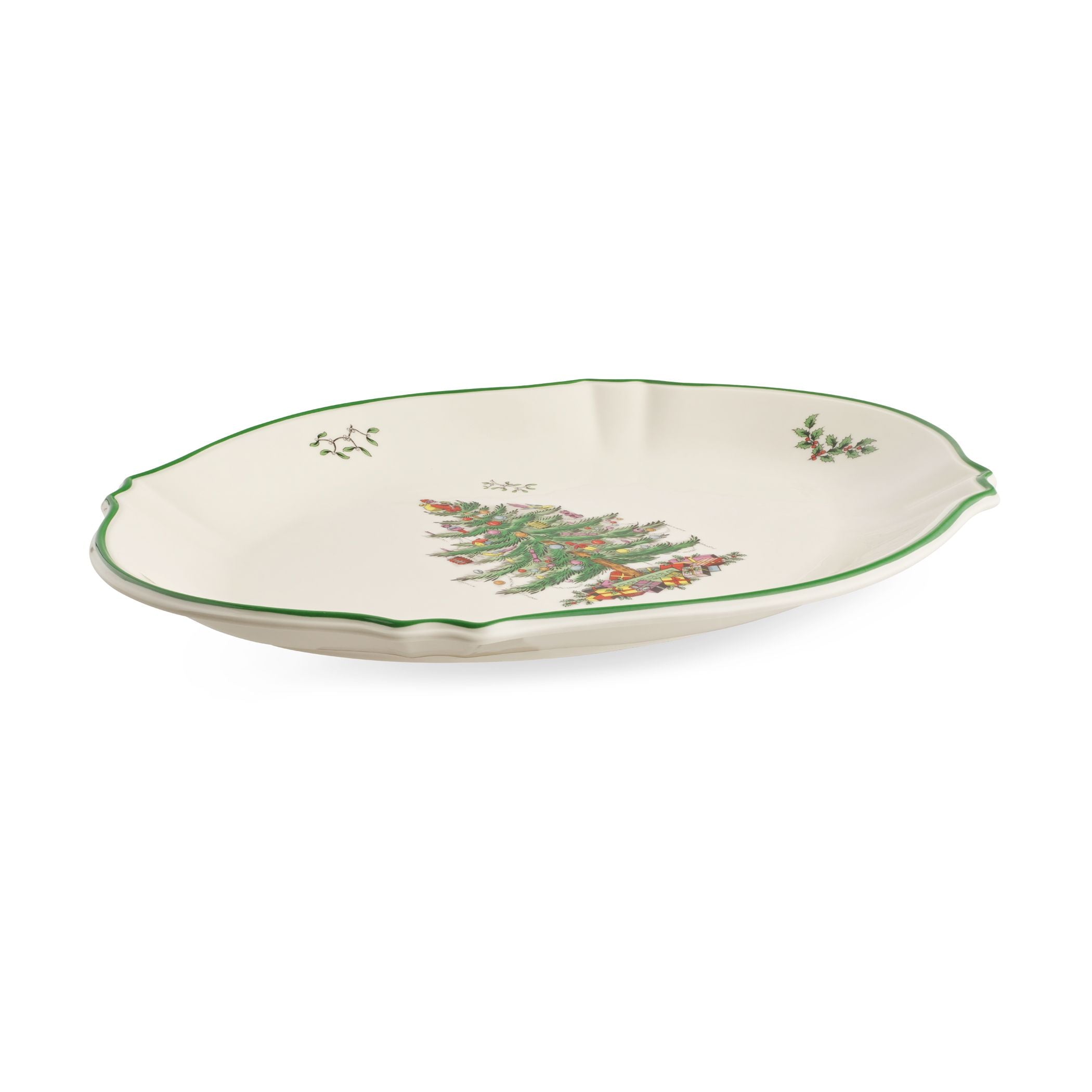  Spode Christmas Tree Oval Platter - White - Bonton