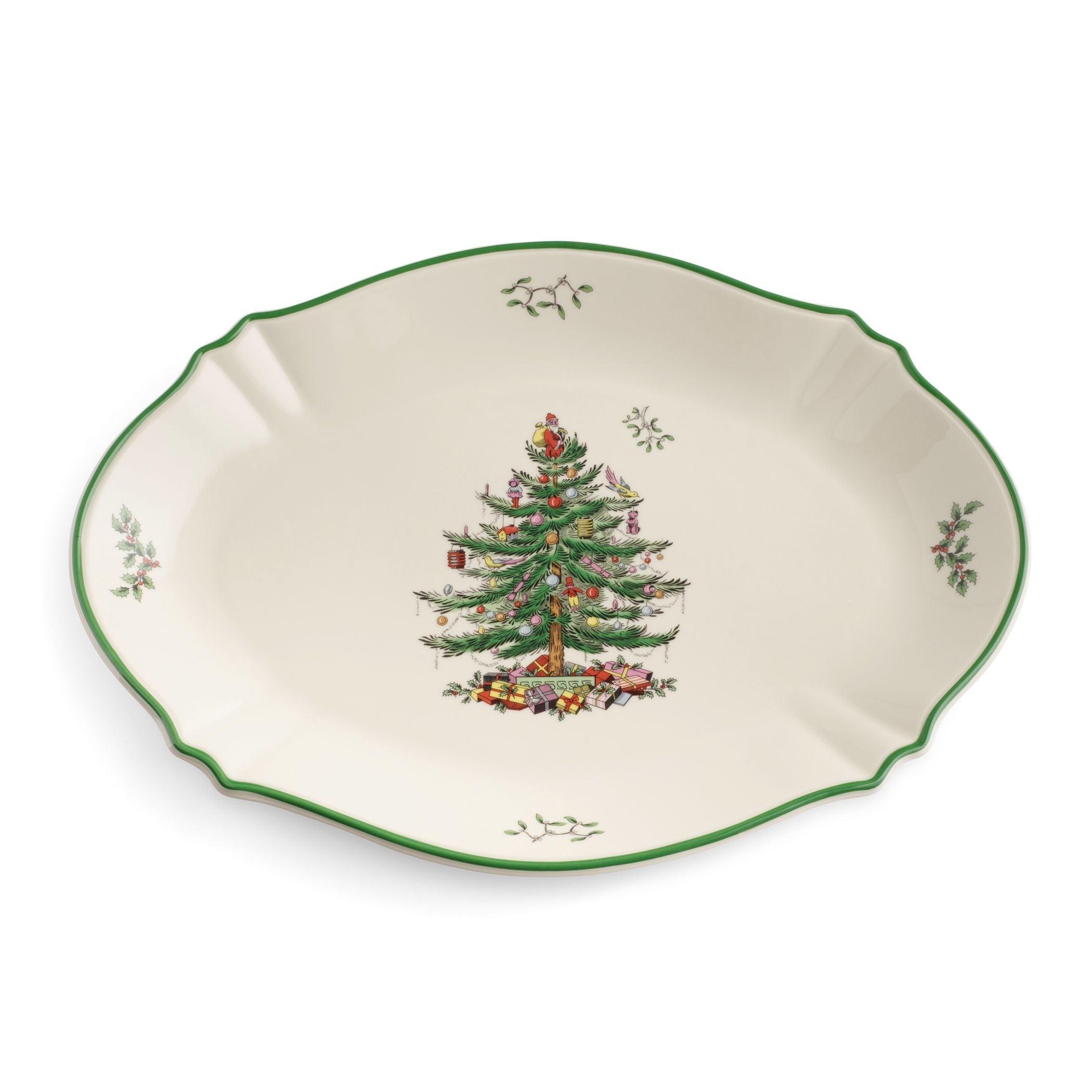  Spode Christmas Tree Oval Platter - White - Bonton