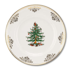 Christmas Tree Gold Dinner Plate Set of 4