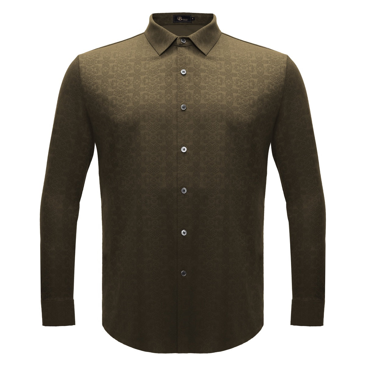  Barocco Power Flex Button-Up Shirt BROWN - BROWN - Bonton