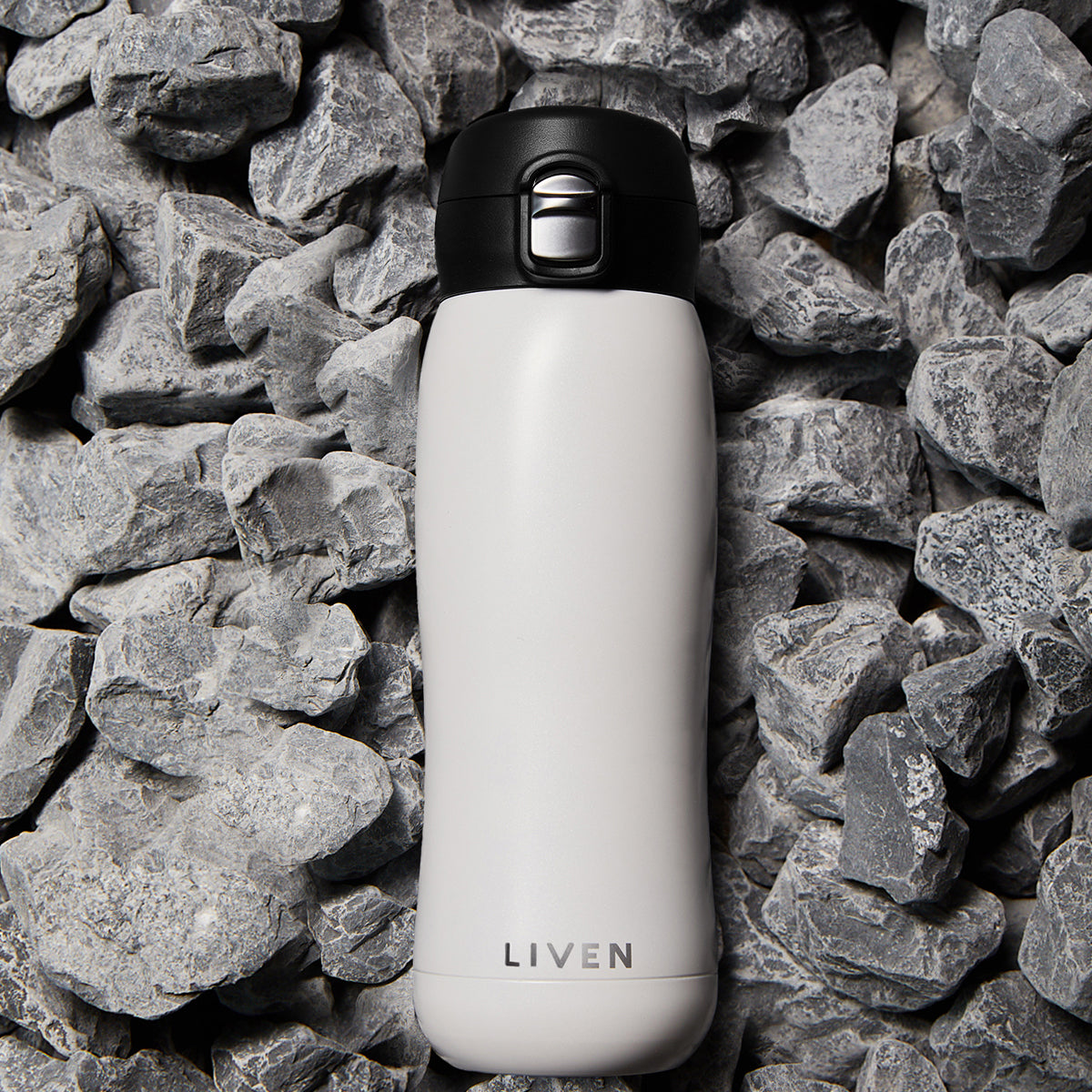  Acera Liven Glow™ Ceramic-Coated Insulated Stainless Steel Water Bottle 17 Oz - Matte Black - Bonton