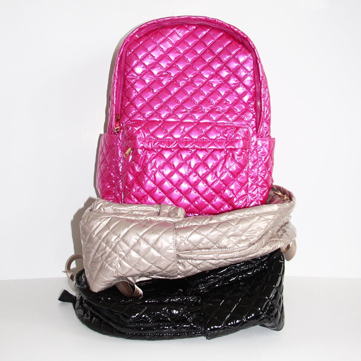  Lemonbella Debra Diamond Backpack Vibrant Fuschia - Champagne - Bonton