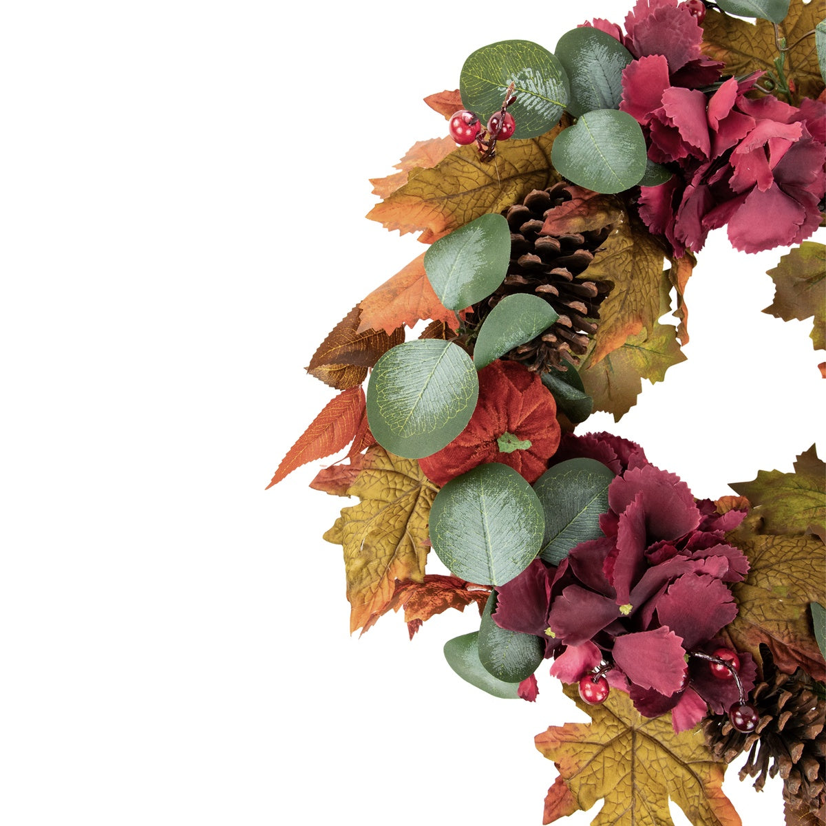  Northlight Fall Harvest Artificial Floral and Pinecone Wreath - 22