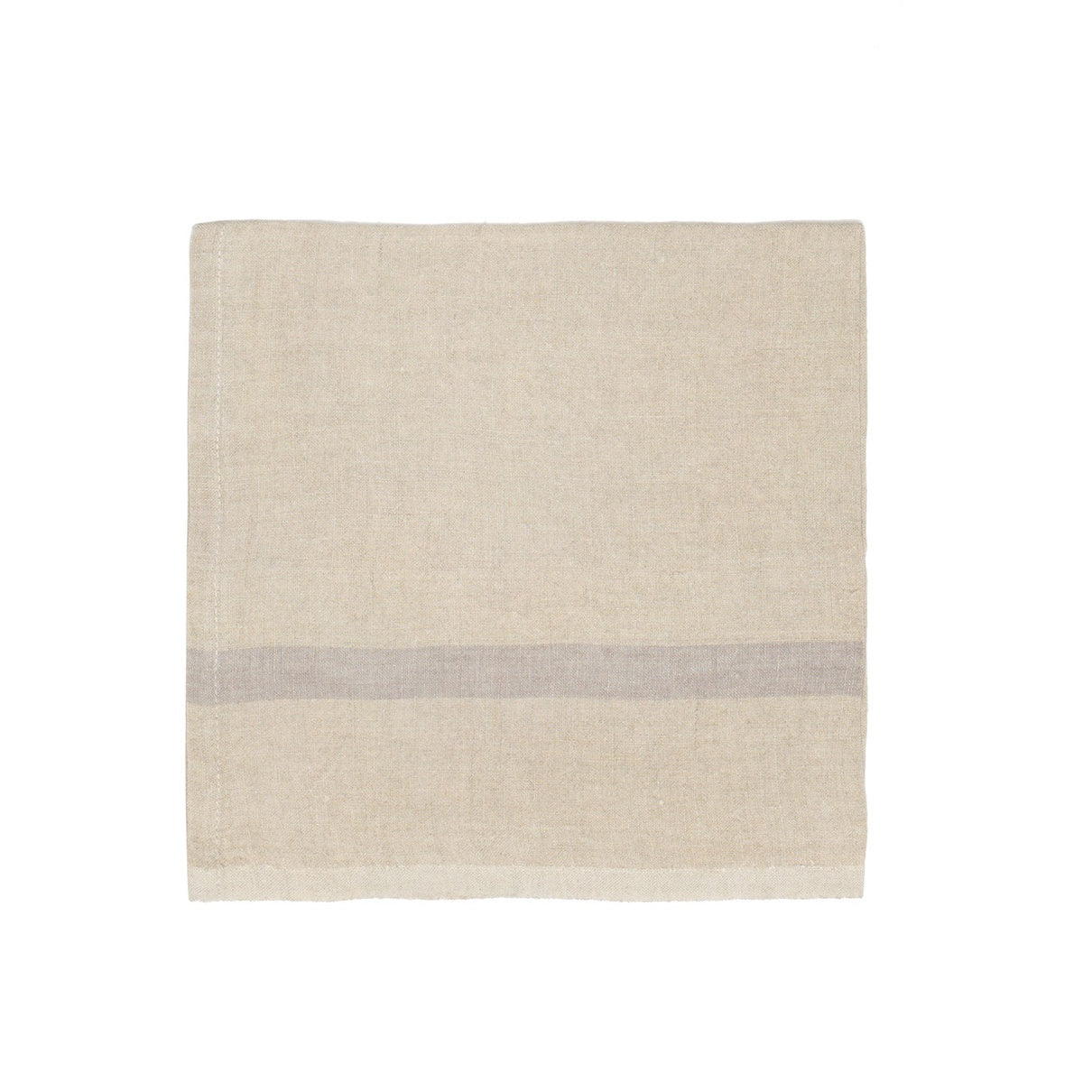  Caravan Laundered Linen Napkins, Set of 4 - Lime & Grey - Bonton