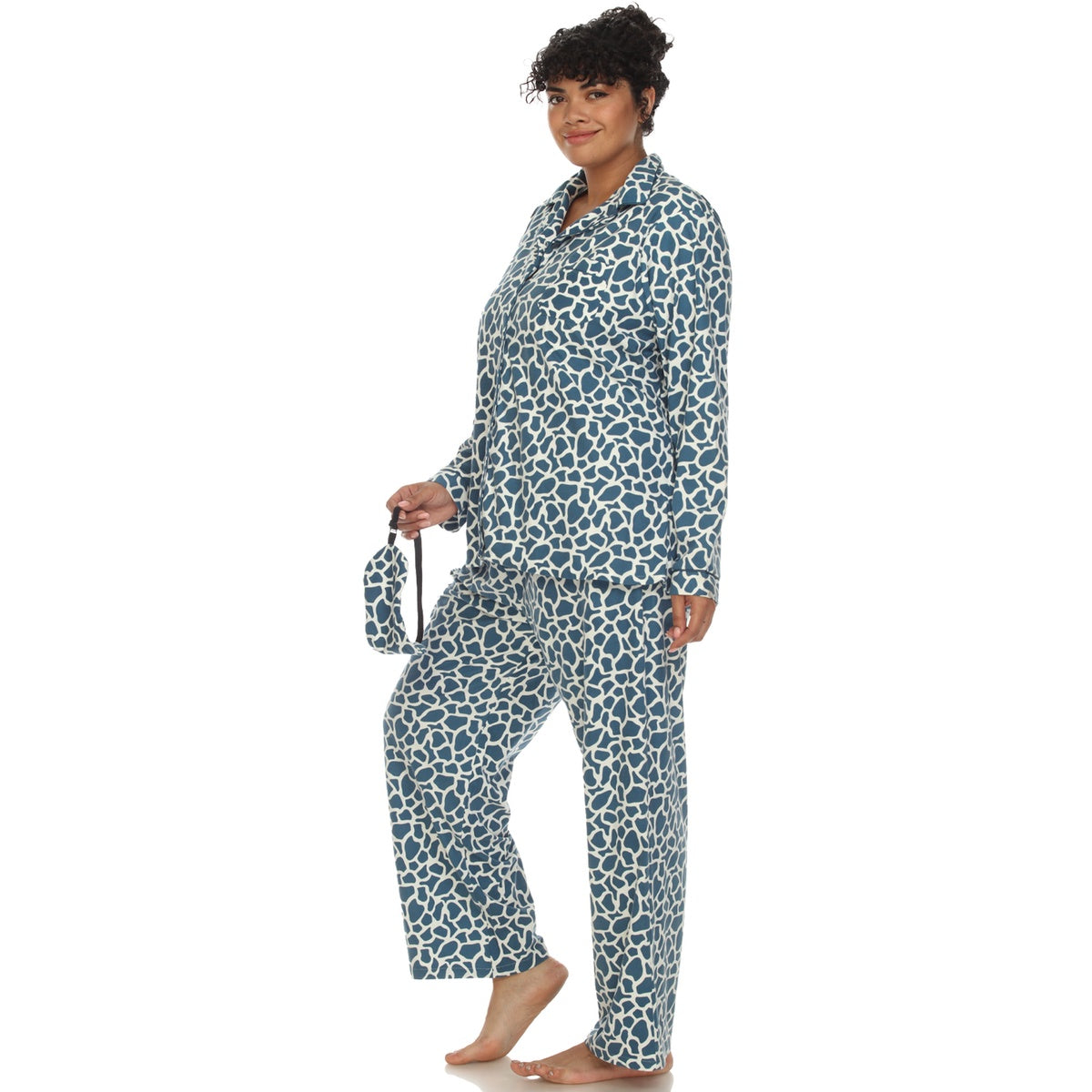  White Mark Plus Size Three-Piece Pajama Set - 4X - Bonton