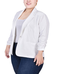 Plus Size Long Sleeve Scuba Crepe Jacket