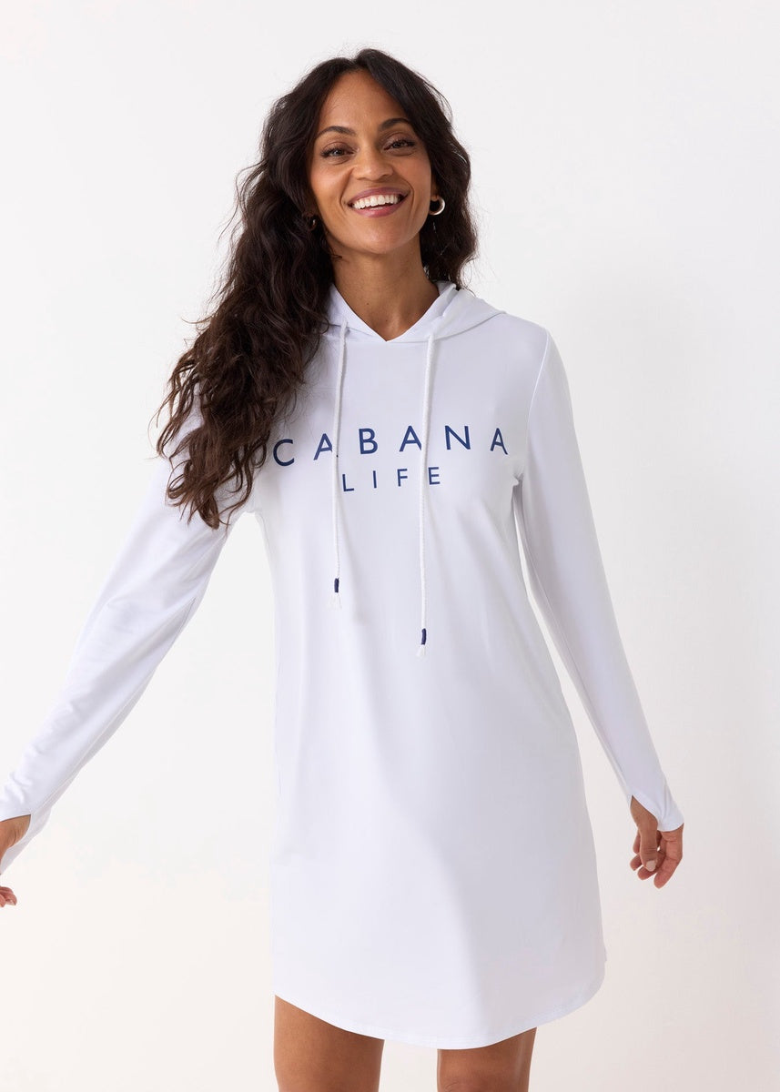  Cabana Life White Cabana Life Hoodie Dress - S - Bonton