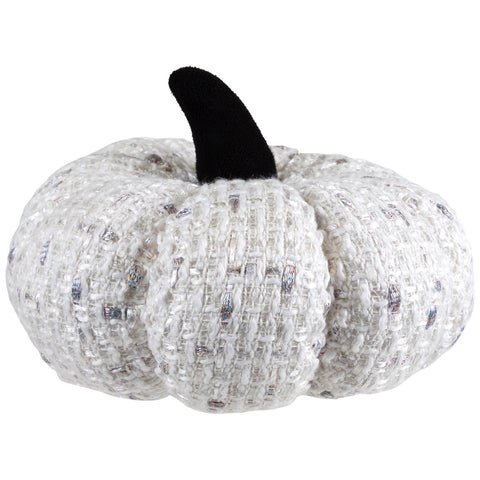 Knitted Fall Harvest Pumpkin - 7" - Ivory