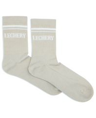 LECHERY UNISEX VARSITY STRIPED HALF-CREW SOCKS