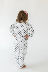 Kidâ€™s Classic Dots Long Sleeve Shirt & Pant Lounge Set