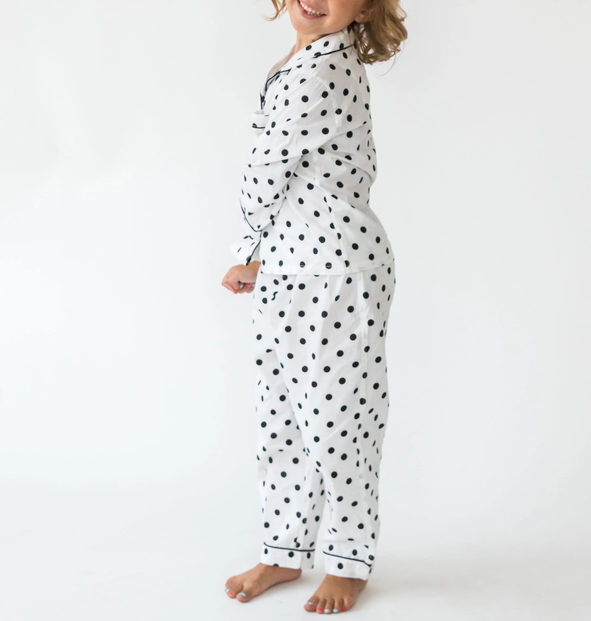  Alto Modas Kidâ€™s Classic Dots Long Sleeve Shirt & Pant Lounge Set - Classic Dots - Bonton