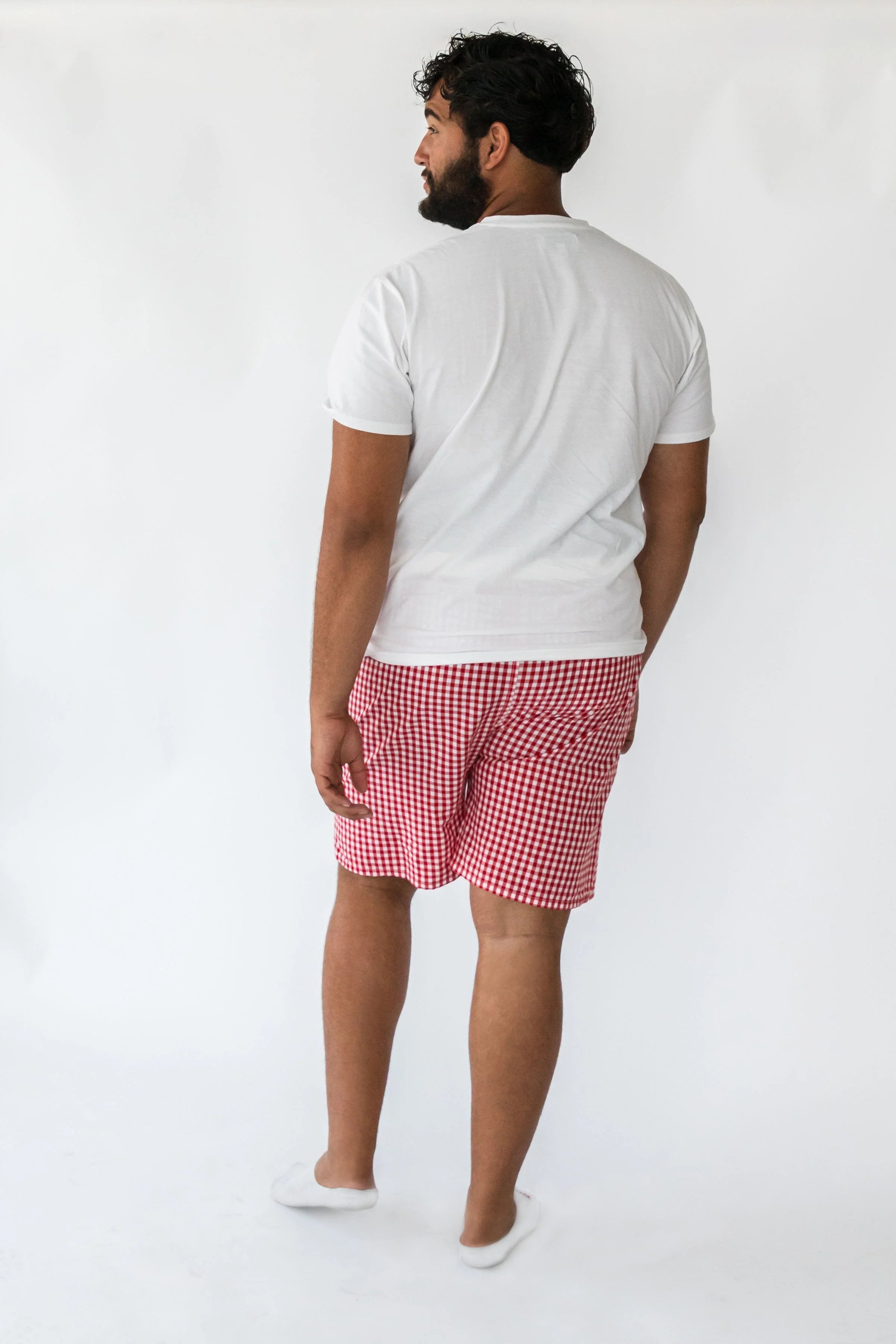  Alto Modas Daniel Red Gingham Menâ€™s Shorts - Red Gingham - Bonton