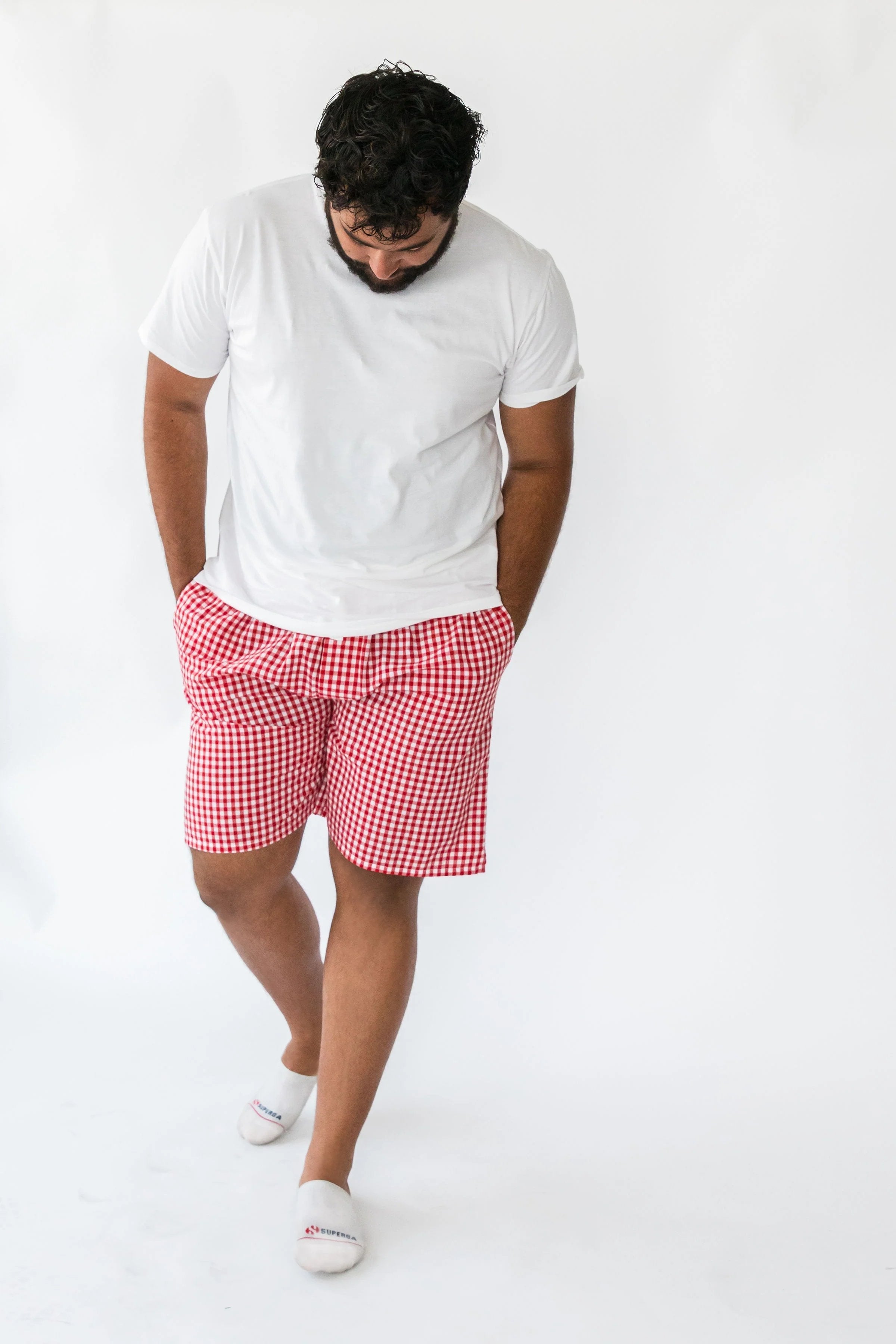  Alto Modas Daniel Red Gingham Menâ€™s Shorts - Red Gingham - Bonton