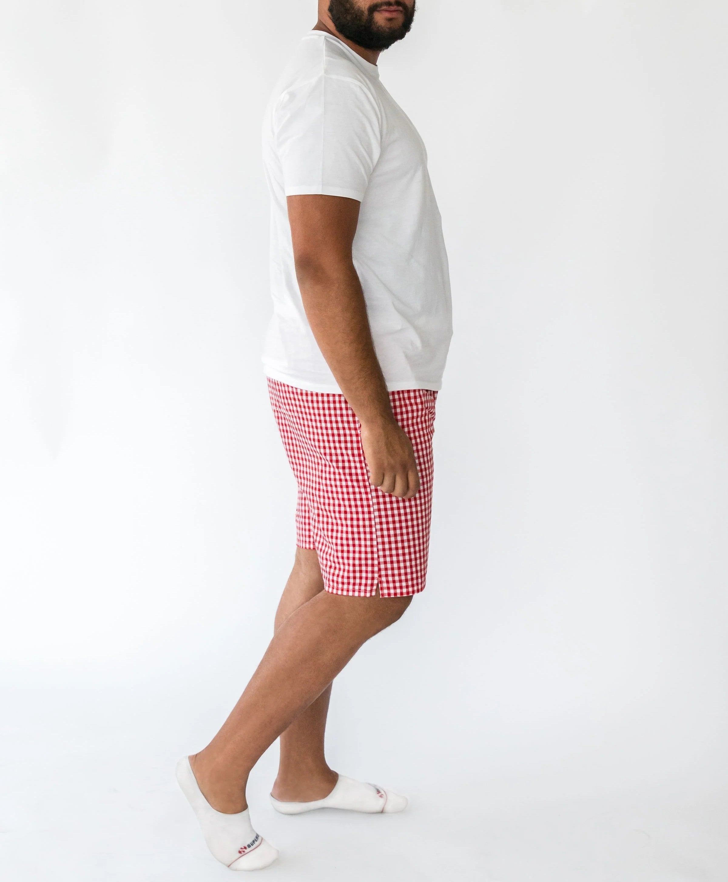  Alto Modas Daniel Red Gingham Menâ€™s Shorts - Red Gingham - Bonton