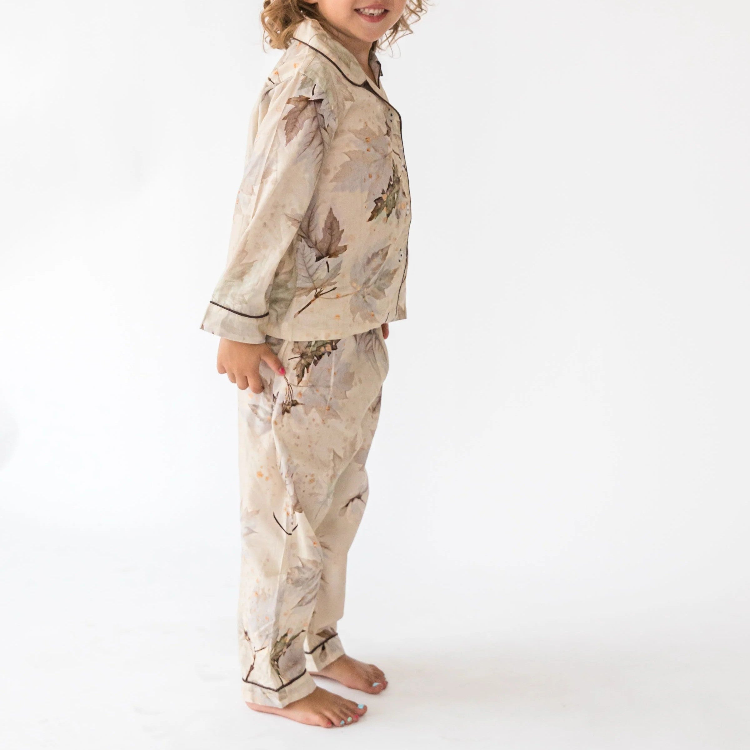  Alto Modas Kidâ€™s Maple Long Sleeve Shirt & Pant Lounge Set - Maple Print - Bonton